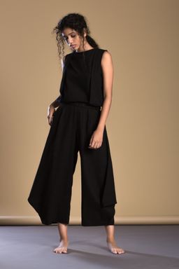 Mati - Black Cowl Pant Aakaar - Customisable