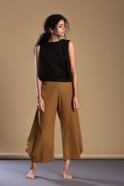 Mati - Tan Brown Cowl Pant Aakaar - Customisable