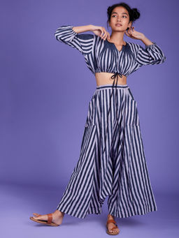 Mati - Lavender Stripes Crop Top - Customisable