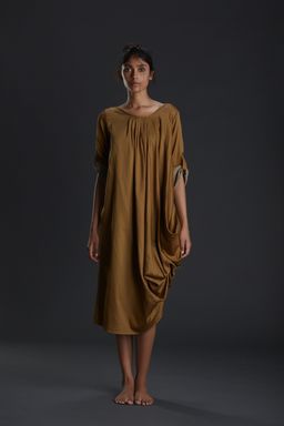 Mati - Khaki Gold Ek Tarfa Aakaar Dress - Customisable