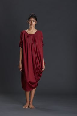Mati - Maroon Ek Tarfa Aakaar Dress - Customisable