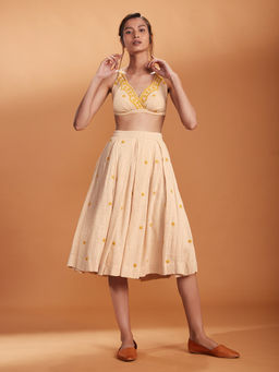 Mati - Off White Bralette With Skirt- Customisable - (Set of (2)