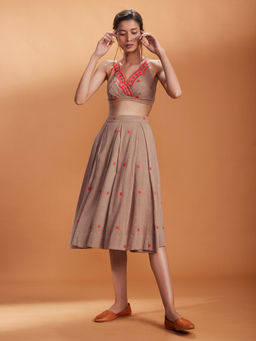 Mati - Khaki Bralette With Skirt- Customisable - (Set of (2)