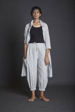 Mati - White Stripe Kazmira Pant Aakaar - Customisable