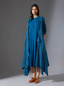 Mati - Blue Stripes Dress and Jacket (Set of 2)