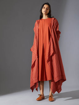 Mati - Orange Stripes Dress and Jacket (Set of 2)