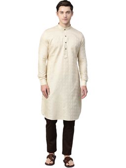 Manthan - Biscuit Cotton Blend Kurta For Men