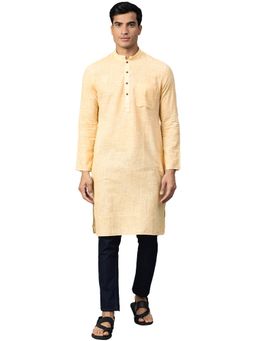 Manthan - Fawn Cotton Blend Kurta For Men
