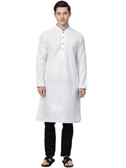 Manthan - White Cotton Kurta For Men