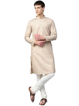 Manthan - Fawn Cotton Blend Kurta For Men