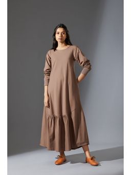 Mati - Beige Solid Dress