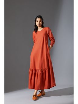 Mati - Orange Solid Dress