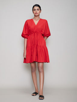 Mati - New Citra Aakaar Dress-Red