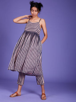 Mati - Baby Pink Stripes Anika Tunic With Pant - Customisable (Set of 2)