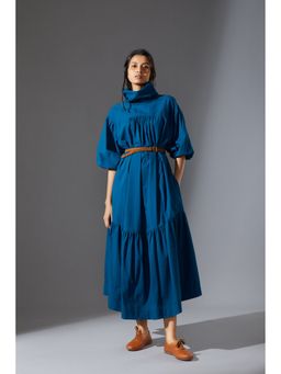Mati - Blue Solid Dress