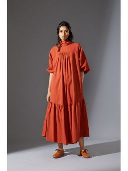 Mati - Orange Solid Dress