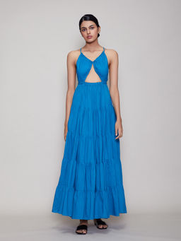 Mati - New Saya Aakaar Dress-Blue