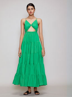 Mati - New Saya Aakaar Dress-Green