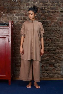 Mati - Khaki Ribbed Dhara Shirt - Customisable