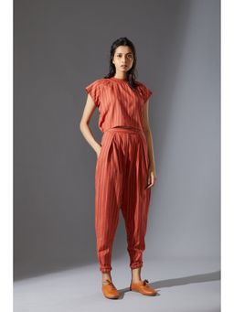 Mati - Orange Stripes Pant and Top (Set of 2)