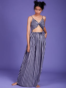 Mati - Lavender Stripes Saya Maxi Dress - Customisable