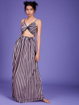 Mati - Baby Pink Stripes Saya Maxi Dress - Customisable