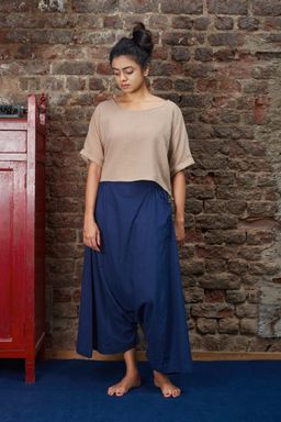Mati - Khaki Pleated Crop Top - Customisable
