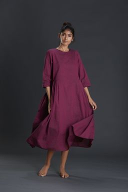Mati - Pink Handloom Tagka Aakaar Dress - Customisable