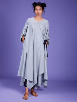 Mati - Powder Blue Stripes Tunic With Palazzo - Customisable (Set of 2)