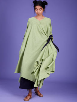 Mati - Light Green Stripes Tara Aakaar Tunic - Customisable