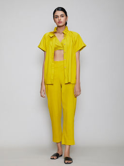 Mati - Tora Bralette and Shirt with Pant - Yellow (Set of 3)