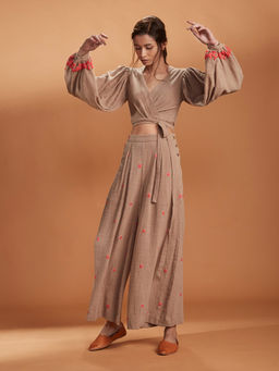 Mati - Khaki Vagola Aakaar Top - Customisable