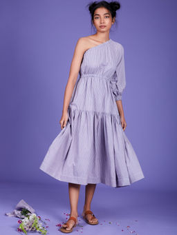 Mati - Lavender Stripes Zupti Aakaar Dress - Customisable