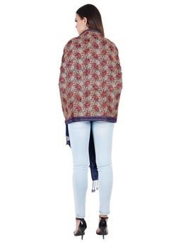 MUFFLY - Silky Pashmina Fine Wool Nalki Border Embroidered Needle Work Stole