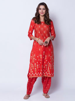 Biba - Red Floral Kurta