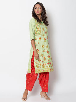 Biba - Green Floral Kurta