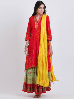 Biba - Yellow Solid Dupatta