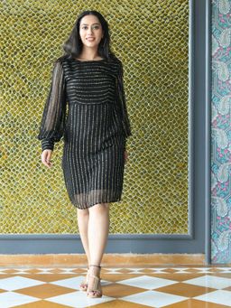 Mulmul - Shanice Black-Golden Dress