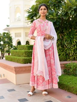 Mulmul - By Aerabella Anishka Flared Dress With Dupatta