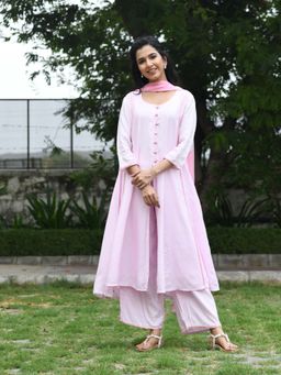 Mulmul - Eyana Blush Pink Suit (Set of 3)