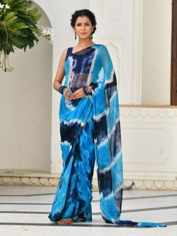 Mulmul.com - Glory-Of-The-Snow Chiffon Saree