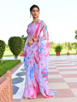 Mulmul.com - Forget-Me-Not Chiffon Saree