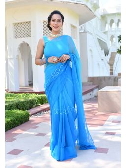 Mulmul.com - Morning Glory Chiffon Saree