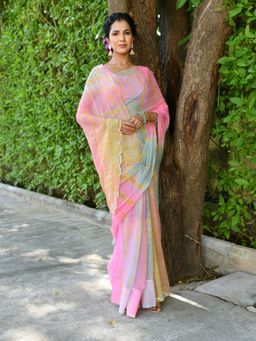 Mulmul.com - Butterfly Bush Shibori Chiffon Saree