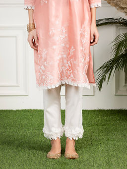 Mulmul - Hibiscus White Cotton Pant