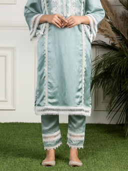 Mulmul - Nigella Green Silk Pant