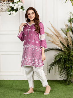 Mulmul - Purple Silk Rosemallow Kurti