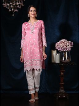 Mulmul - Cotton Embroidered Moonflower Kurta