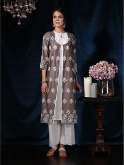 Mulmul - Cotton Embroidered Rosedrop Kurta