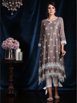 Mulmul - Cotton Embroidered Aster Kurta